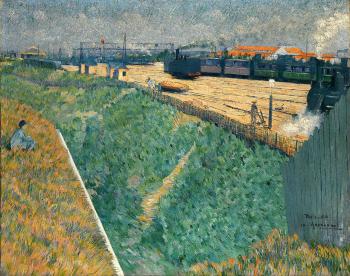 Charles Angrand : The western railway at its exit from Paris